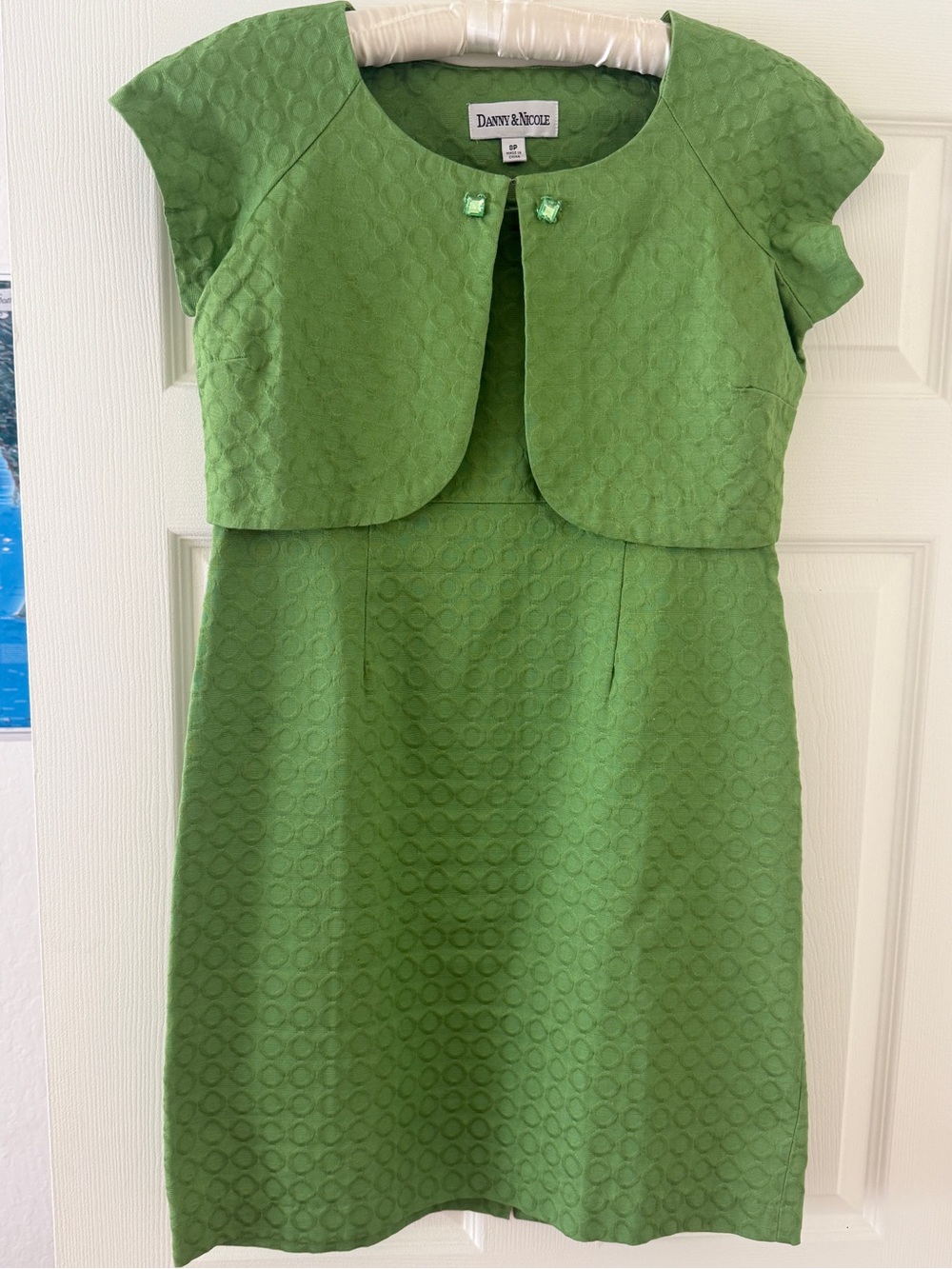 Unique Two-Piece Dress Suit Structured, 100% Cotton Monochromatic Vintage-style